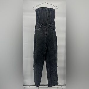 Women’s Jumpsuit - Dressed in LALA Black Denim 5 Pocket Strapless Corset Style
